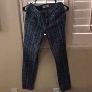 Cabi skinny blue printed jeans